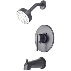 i2v 1-Handle Wall Mount Tub and Shower Faucet Trim Kit in Matte Black (Valve not Included)