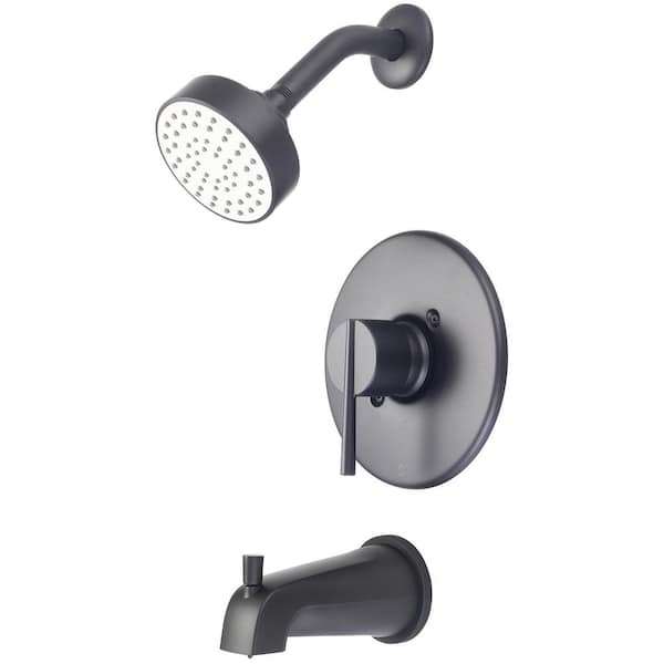 Olympia Faucets i2v 1-Handle Wall Mount Tub and Shower Faucet Trim Kit in Matte Black (Valve not Included)
