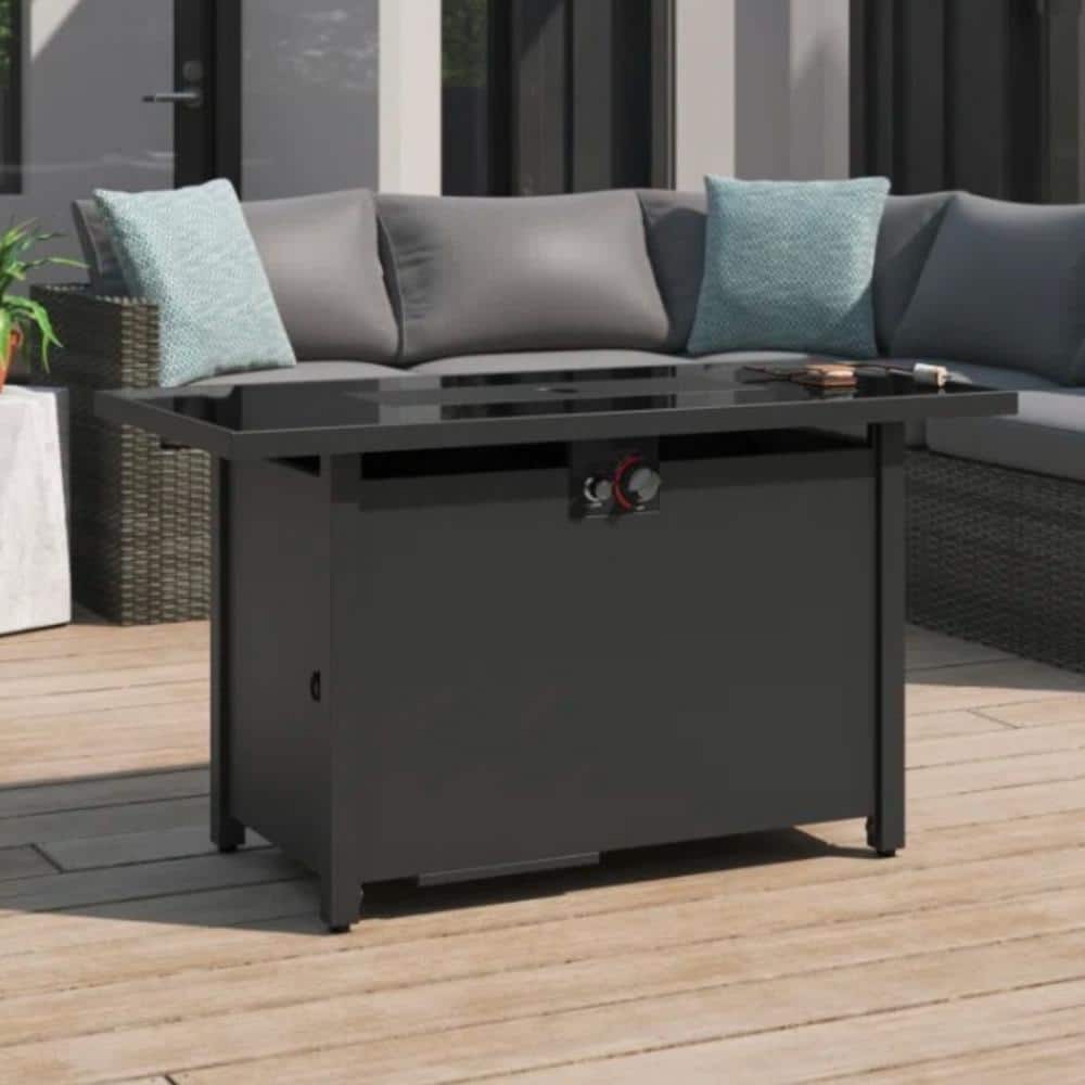 Mondawe 43 in. 50,000 BTU Rectangle Outdoor Propane Gas Fire Pit Table