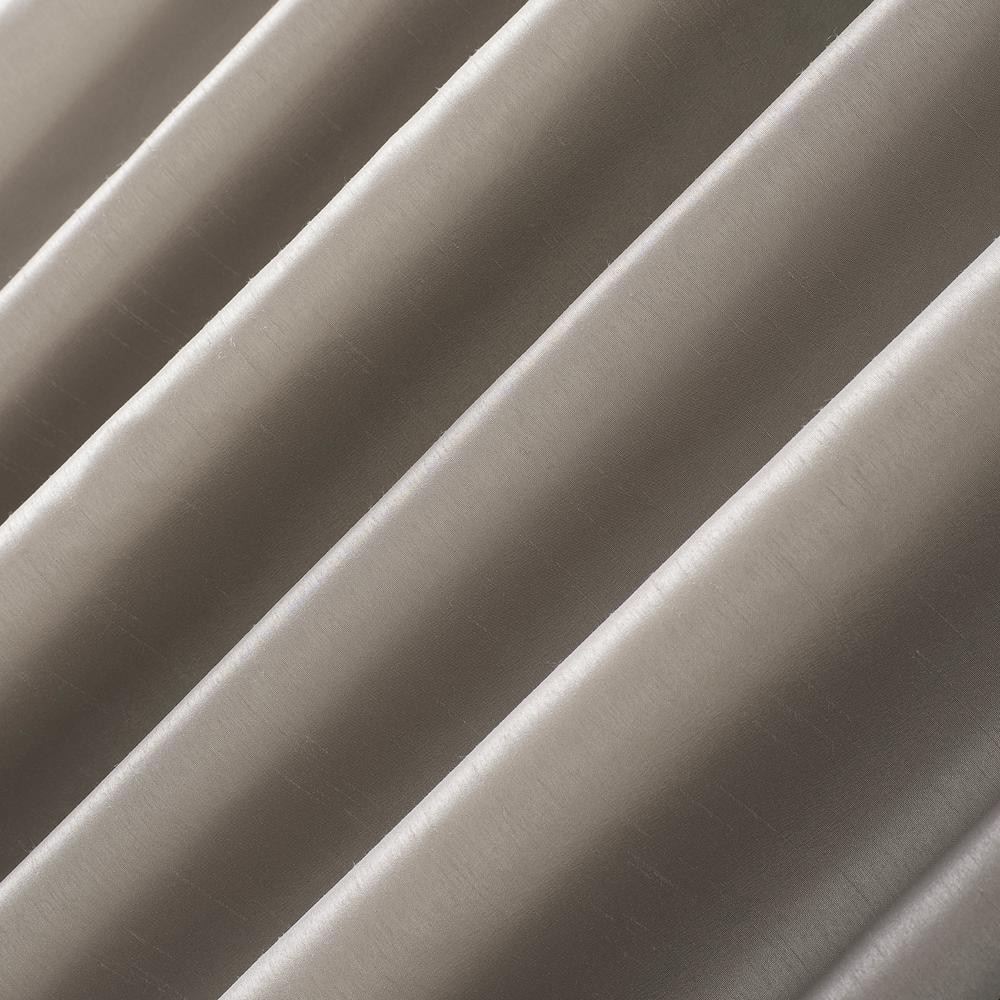 Stone Beige Faux Silk Blackout Curtain Panel, 50" x 63"