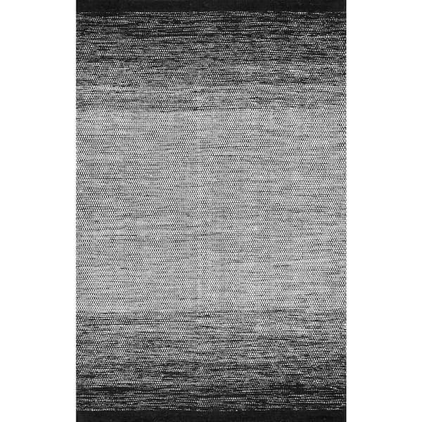 nuLOOM Desantis Ombre Black & White 8 ft. x 10 ft. Area Rug