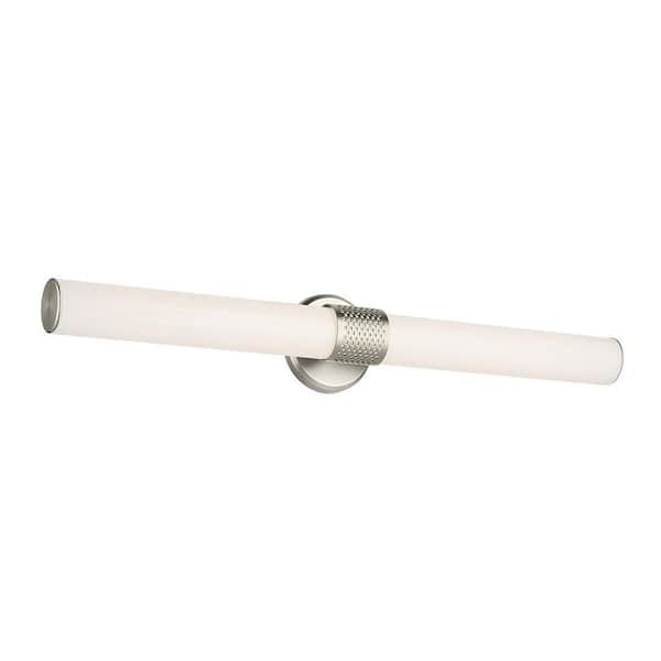 Sashi 32 in. Bath Bar Large LED with White Glass in Brushed Nickel