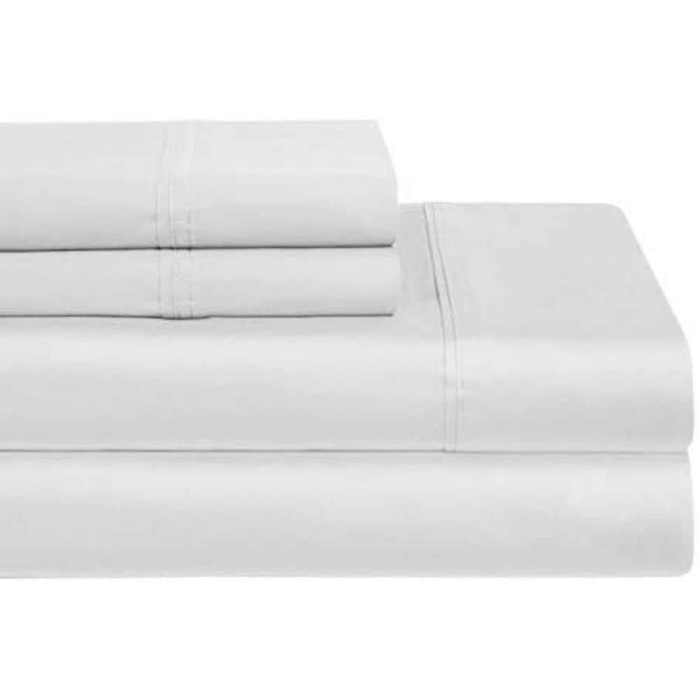 Luxurious Collection White 1000 Thread Count 100 Cotton Twin Sheet Set