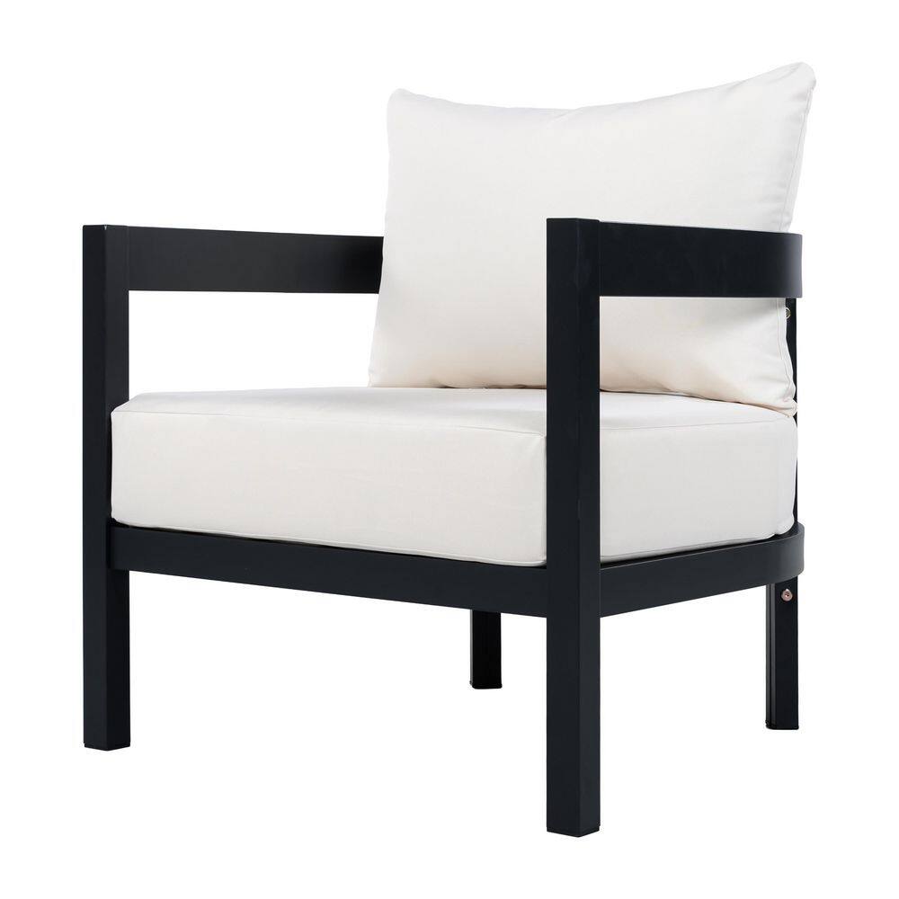 Merle Black+White Outdoor Patio Upholstered Club Chair Set of 1 price history on PriceWatchPro