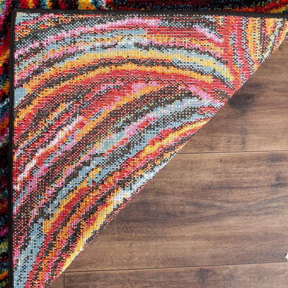 Psychedelic Art Inspired Multicolor Synthetic 4' x 6' Area Rug