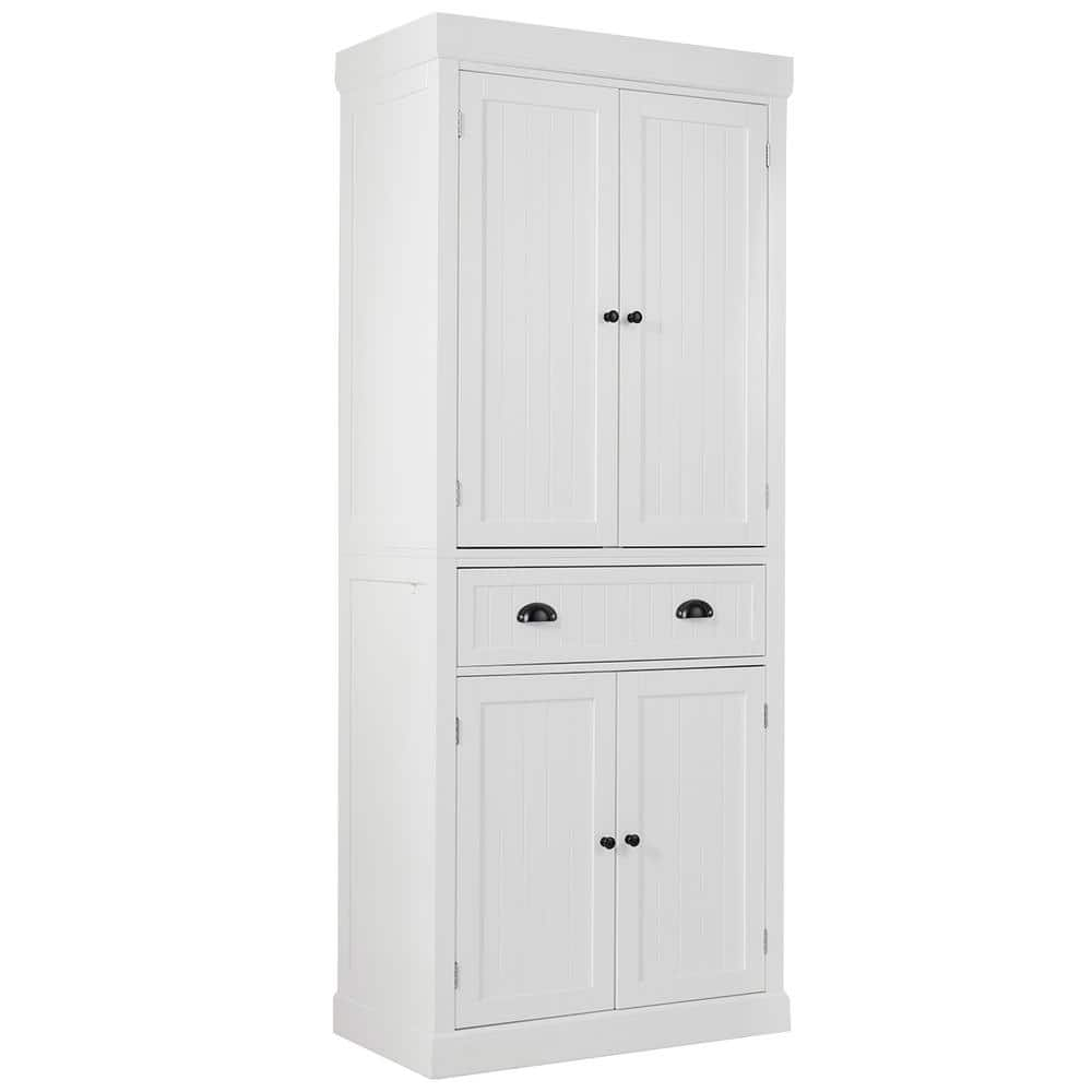 Gymax 2-Door Tall Storage Cabinet Kitchen Pantry Cupboard Organizer  Furniture White GYM05922 - The Home Depot