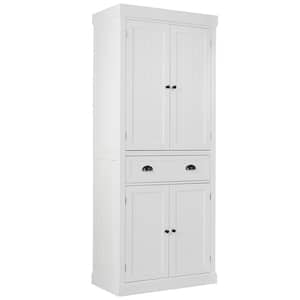 30in Kitchen Cabinet Pantry Organizers Cupboard Freestanding W/Adjustable Shelves White