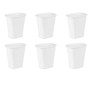 5.5 Gal. White Ultra Plastic Wastebasket Trash Can (6-Pack)