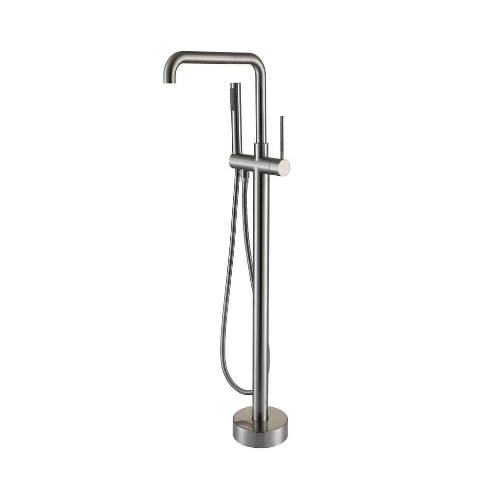 Single-Handle Freestanding Tub Faucet with Hand Shower in Brushed Nickel price history on PriceWatchPro