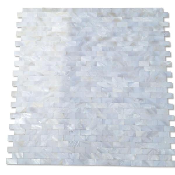 Ivy Hill Tile Mother of Pearl Serene White Bricks Seamless 12 in 