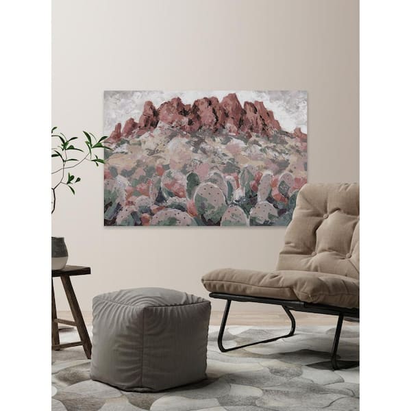 Marmont Hill Cactus in Red Rock Painting Print on Wrapped Canvas