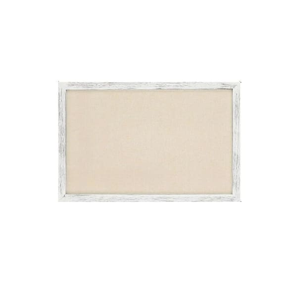 Afoxsos 16x11 Cork Bulletin Board with Linen, Wood Frame Pin Board, Rustic White, 2 Pack for Office Home Decor School Kitchen