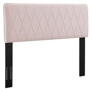 Leila Adjustable Pink Performance Velvet King/California King Upholstered Headboard