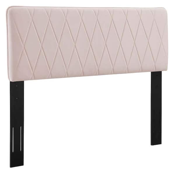 MODWAY Leila Adjustable Pink Performance Velvet King/California King Upholstered Headboard