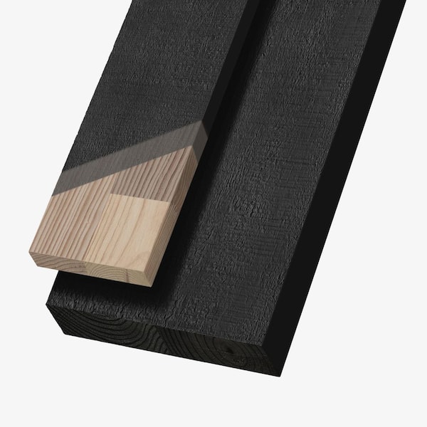 Edge 1 in. x 4 in. x 8 ft. Black Primed Square S1S2E Exterior Trim