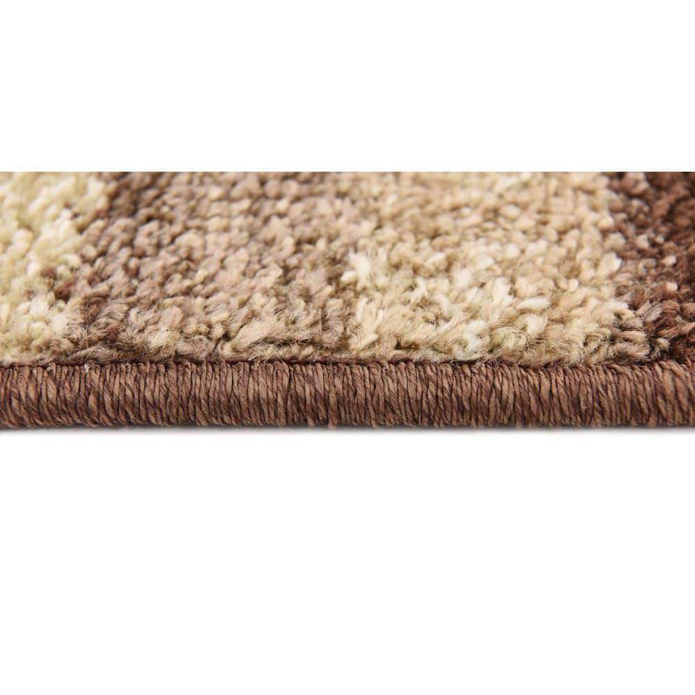 Equinox Harvest Beige & Dark Brown Geometric Area Rug 5' x 8'