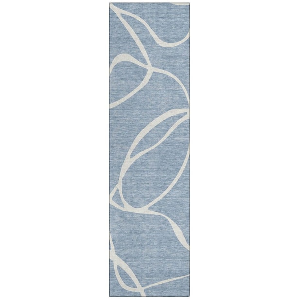 Chantille Machine Washable Indoor/Outdoor Abstract ACN999 Denim 2 ft. 3 in. x 7 ft. 6 in. Area Rug