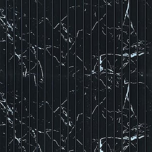 Mini Tambour Slat 5/16 in. x 1 ft. x 9.3 ft. Black Marble Glue-up Decorative Foam Wood Slat Wall Panel (10 Pack)/93sq.ft