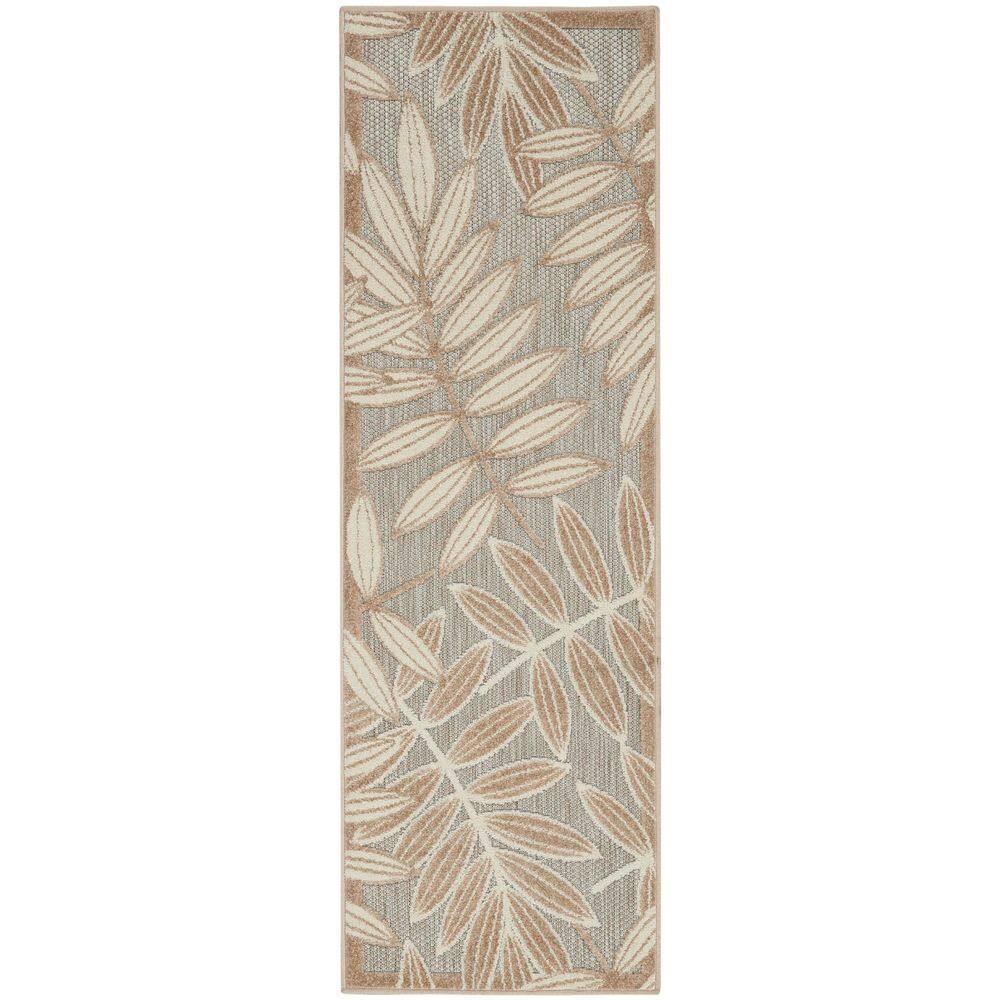Nourison Aloha Natural 2 ft. x 6 ft. Kitchen Runner Floral Modern ...