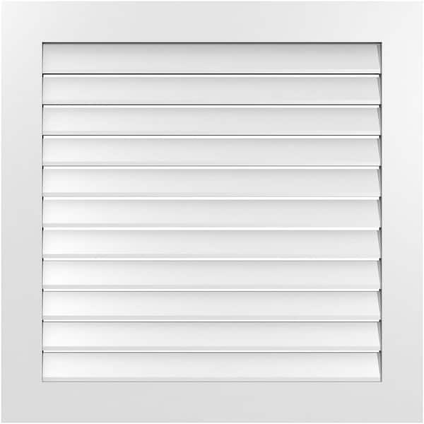 Ekena Millwork 36" x 36" Vertical Surface Mount PVC Gable Vent: Functional with Standard Frame