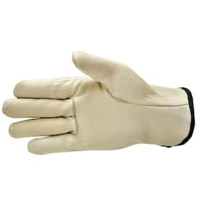 G & F 2002 Grain Pigskin Leather Work Gloves 3-Pair Pack Washable Leather 