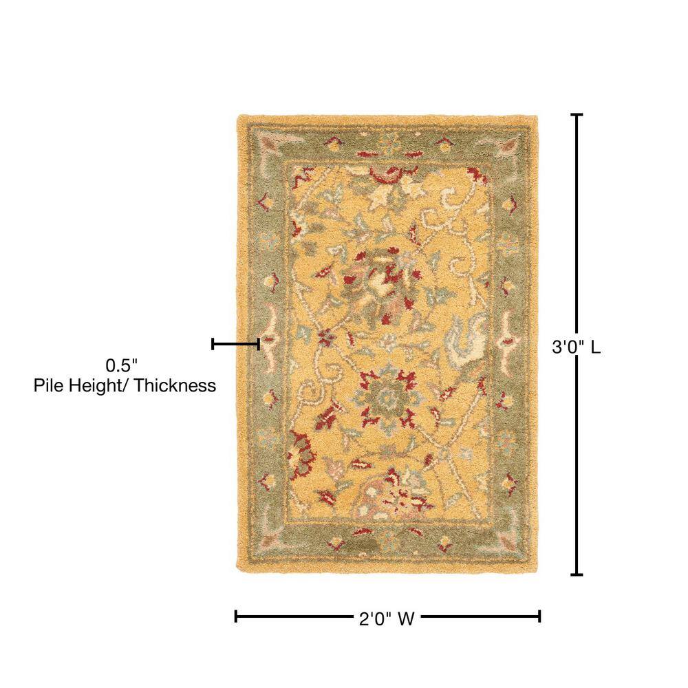 Handmade Gold Tufted Wool 2' x 3' Area Rug