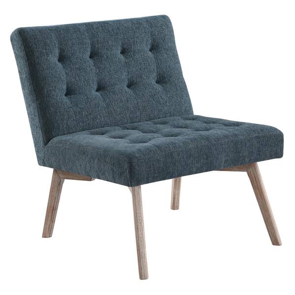 Office Star Products Side Chair in Sky Blue Fabric and Grey Wash Legs