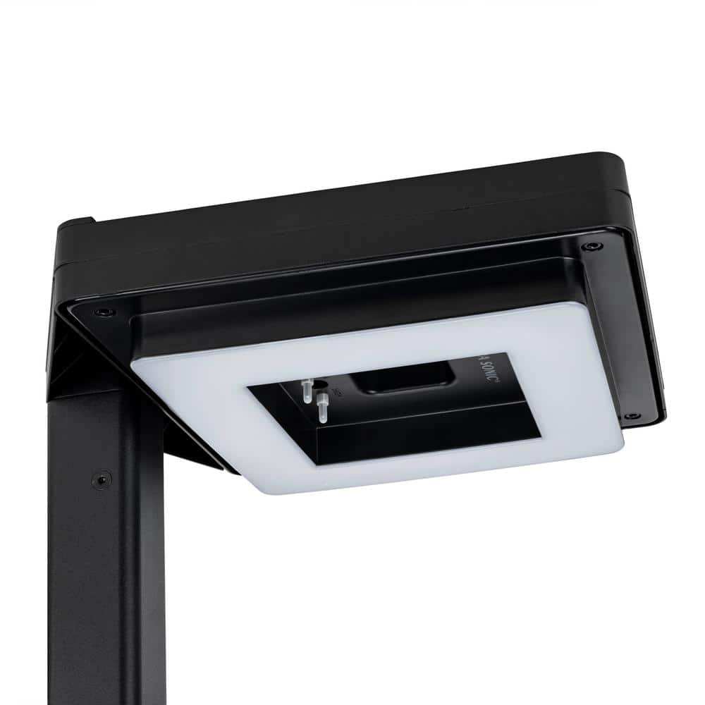 Contemporary Black Aluminum 99" LED Solar Lamp Post