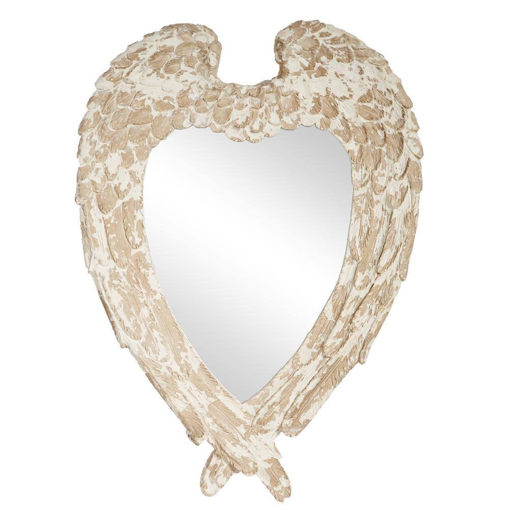 Angelica White Oval Wood Vanity Wall Mirror 31.5" x 44"