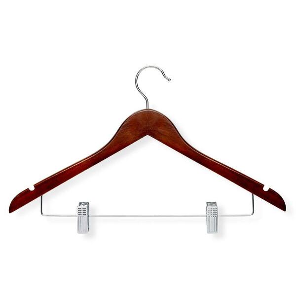Cherry Color Wooden Thick Hanger for Heavy Duty Clothes, Wood Coat/Suit  Hangers