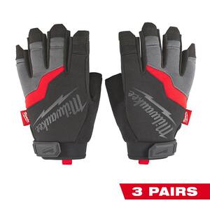Medium Fingerless Work Gloves (3-Pack)