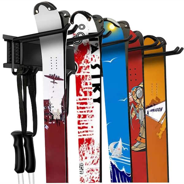 Angel Sar 10 Pairs 300lbs Garage Snowboard Storage Organization System, Ski Wall Rack
