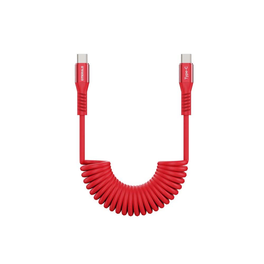6 ft. Coiled USB-C to USB-C Cable, Fast Charging and High-Speed Data Transfer-Red price history on PriceWatchPro