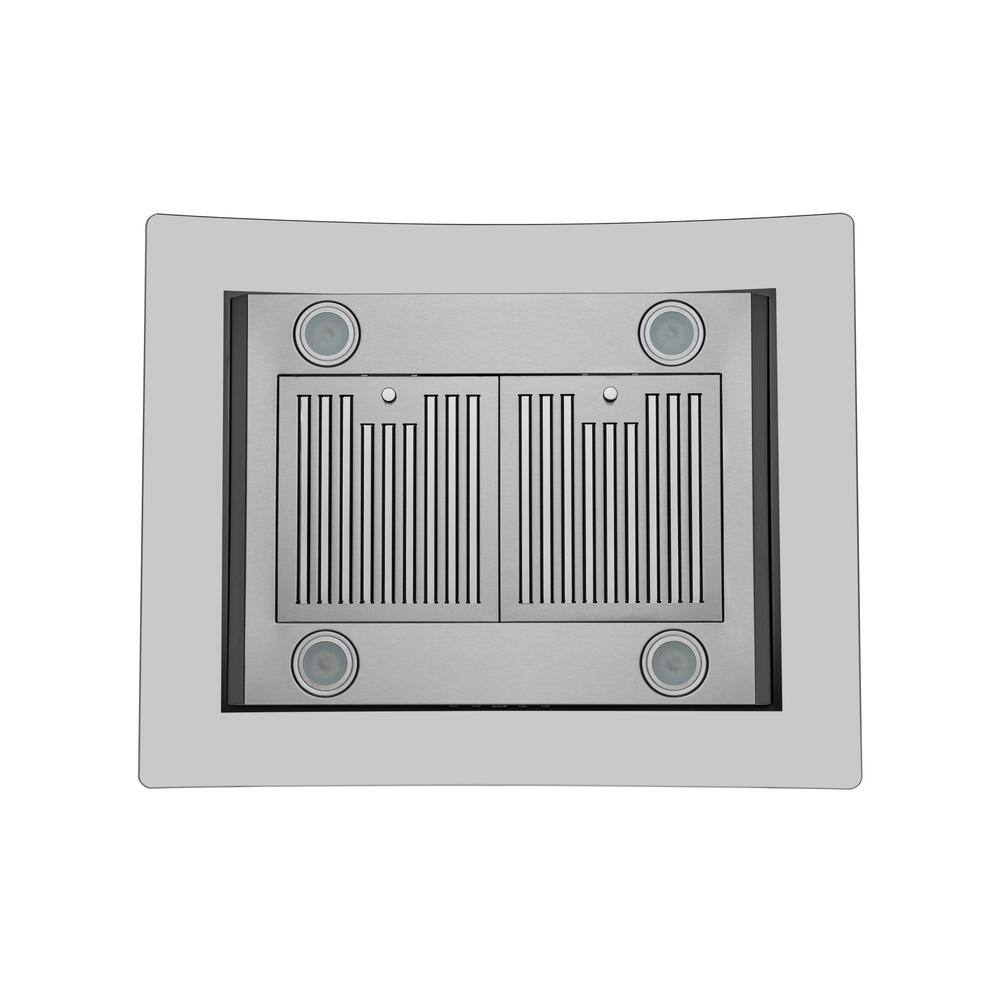 Hauslane 36" Stainless Steel Convertible Island Range Hood with Charcoal Filter