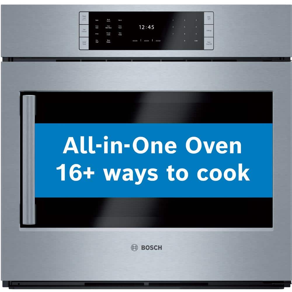 Bosch Benchmark Benchmark Series 30 in. Built-In Single Electric Convection Wall Oven in Stainless Steel w/ Right SideOpening Door, Silver