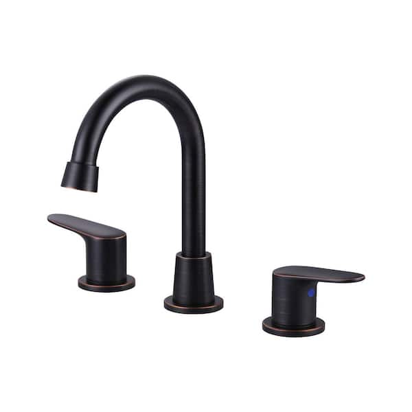 WOWOW 8 in. Widespread Bathroom Sink Faucet with 2-Handles in Oil Rubbed Bronze