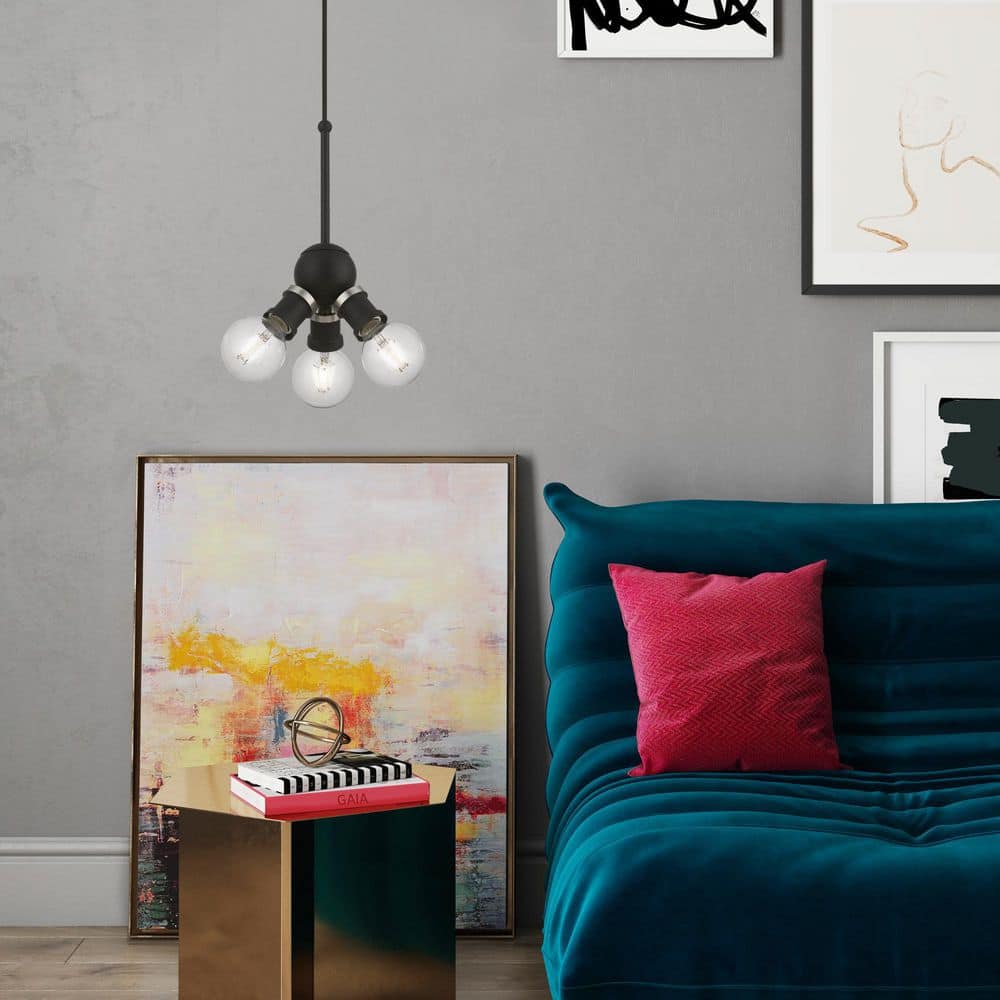 Lansdale 3-Light Black and Brushed Nickel Indoor/Outdoor Pendant