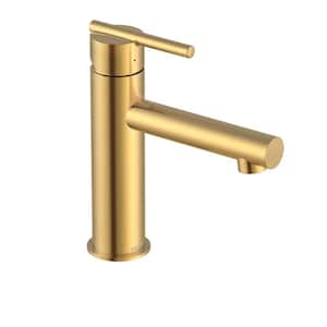 Parma Single Handle Single Hole Bathroom Faucet with Deckplate and Metal Touch Down Drain Included in Brushed Bronze