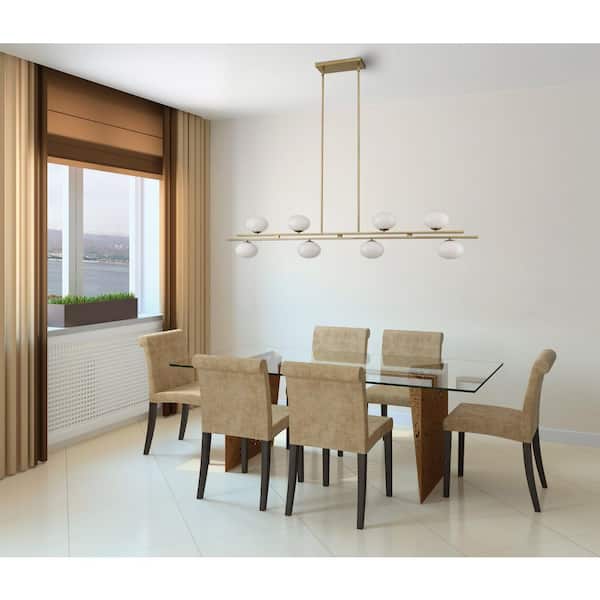 Juli✴︎ Thesis Julep 64 in. 8-Light Brushed Gold Linear Chandelier with