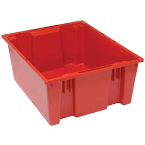 15 Gal. Genuine Stack and Nest Tote in Red (Lid Sold Separately) (3-Carton)