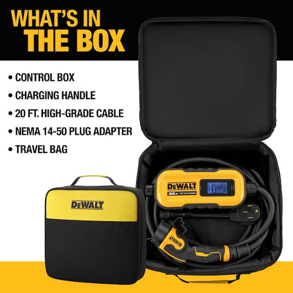 20 ft. Cord, 32 Amp, 240-Volt AC 7.6 Kw, Weatherproof Level 2, Heavy-Duty Portable Electric Vehicle Char