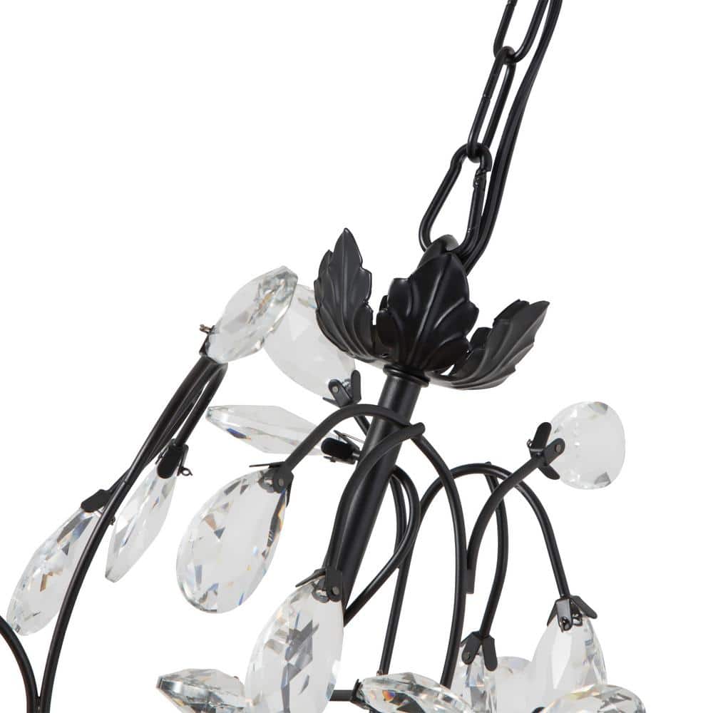 Chicago 8-Light Black Metal Chandelier with Crystal Accents