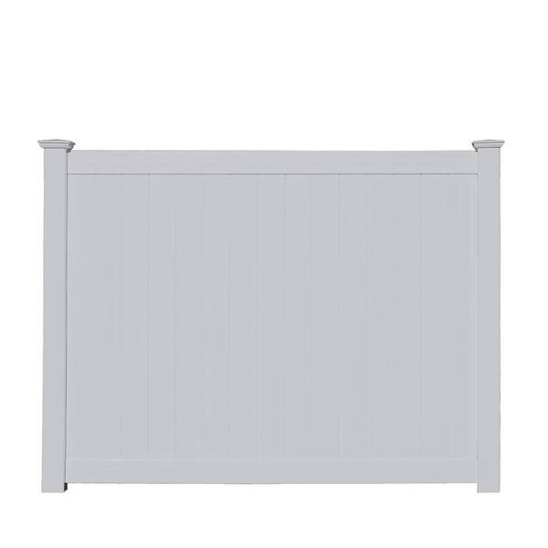 Veranda Pro Series 6 ft. H x 8 ft. W Seacoast Grey Vinyl Anaheim Privacy Fence Panel - Unassembled
