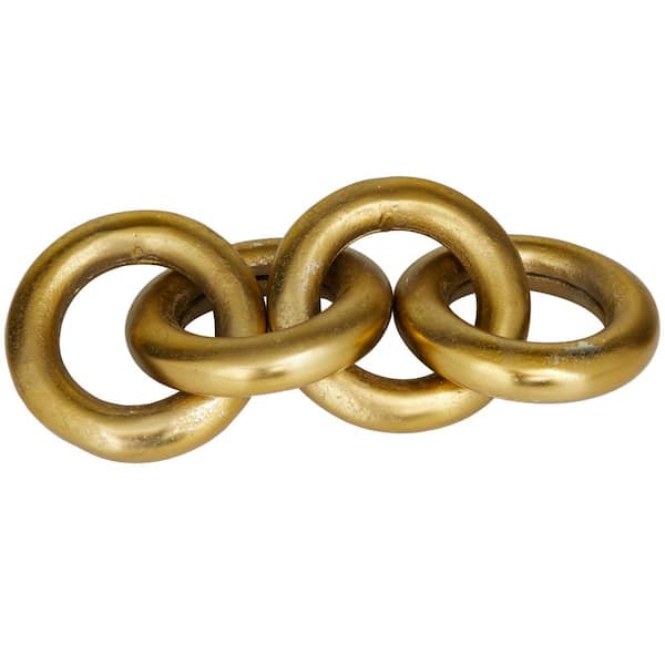 Litton Lane 6 in. x 3 in. Gold Aluminum Chain Sculpture