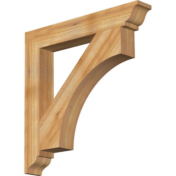 Ekena Millwork 4 in. x 28 in. x 28 in. Western Red Cedar Westlake Traditional Rough Sawn Bracket