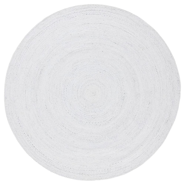 SAFAVIEH Cape Cod Ivory 4 ft. x 4 ft. Braided Solid Color Round Area Rug