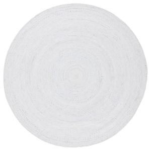 Cape Cod Ivory 6 ft. x 6 ft. Braided Solid Color Round Area Rug
