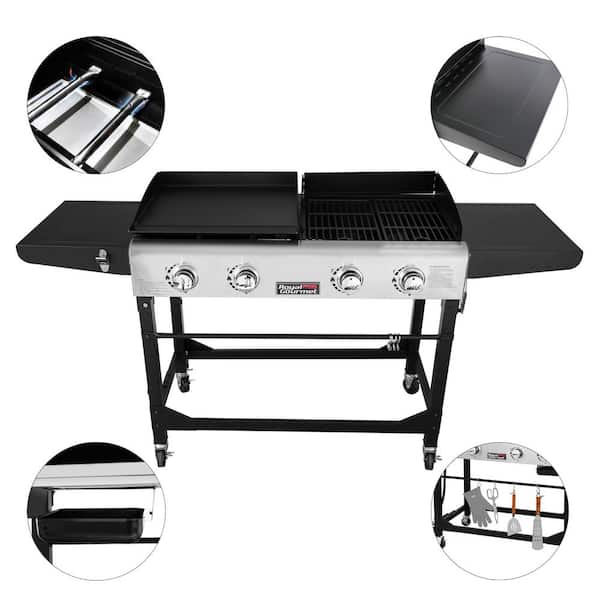 Royal Gourmet 4-Burner Portable Flat Top Gas Grill and Griddle Combo