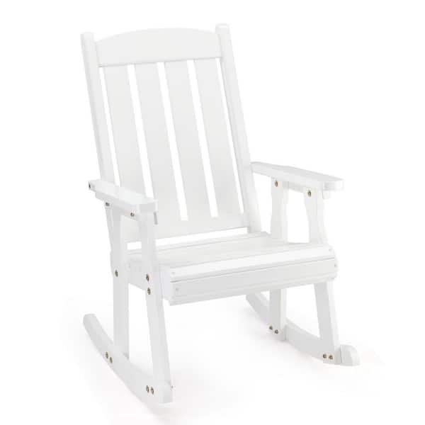 Shine Company 44.25" H White Hard Wood Modern Wide Seat 