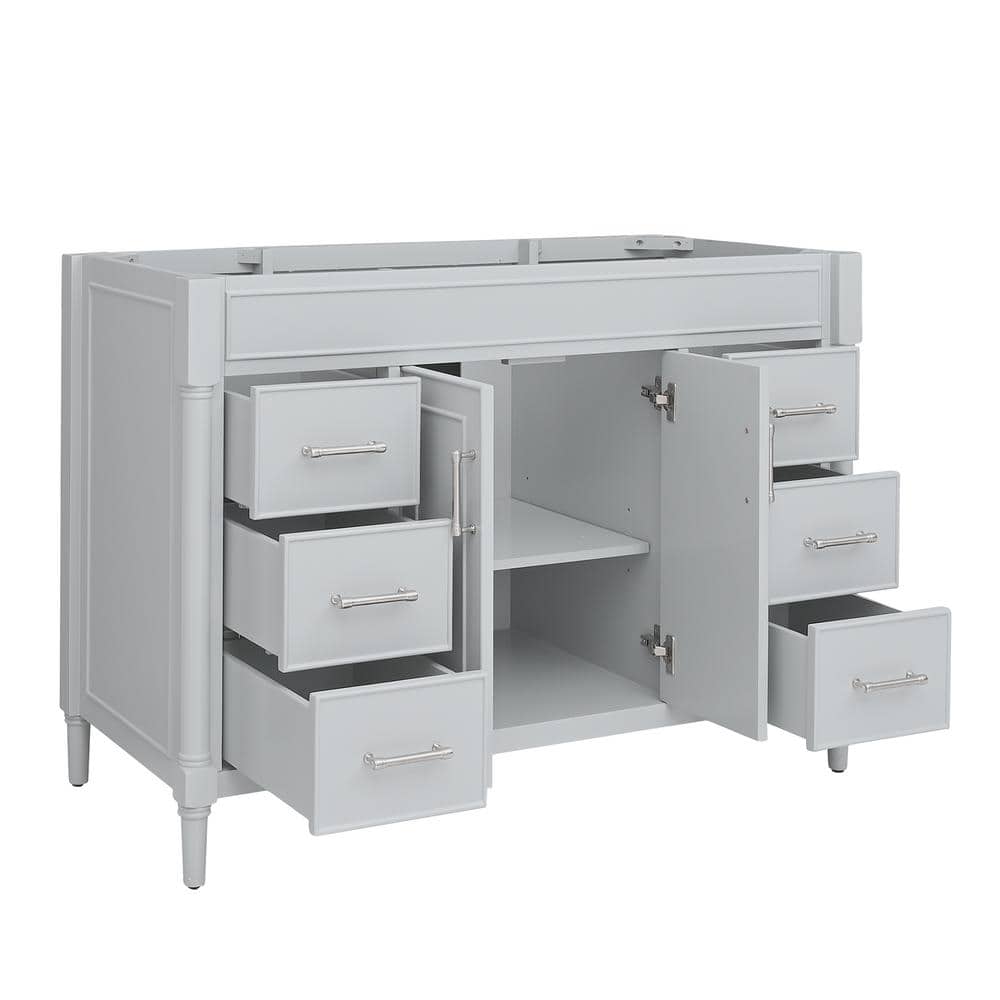 Light Gray 49'' Single Bathroom Vanity with Engineered Stone Top